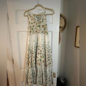 chinese dress ladies Black Farm Daisy Plunging Neck Maxi Dress  FARM Rio